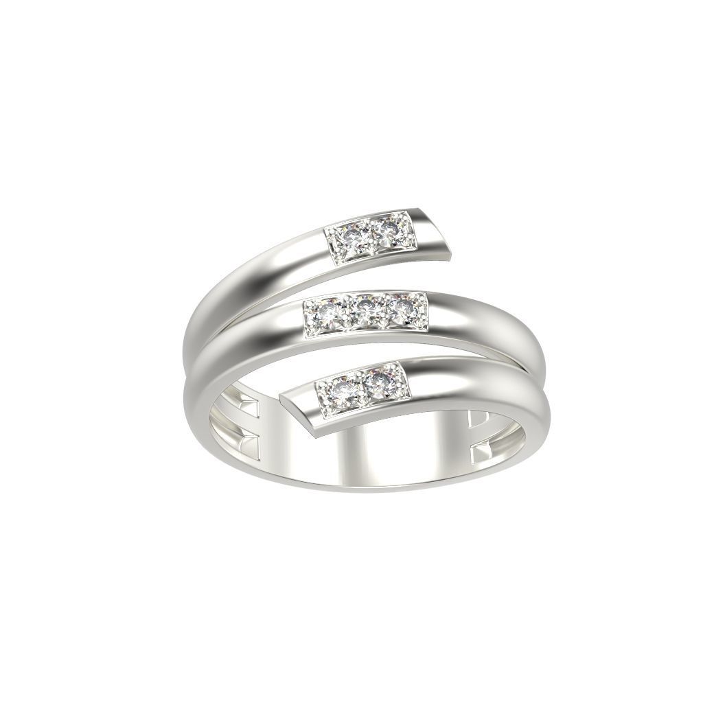 Women ring helix with gems 3dm stl CAD 3D print model_1