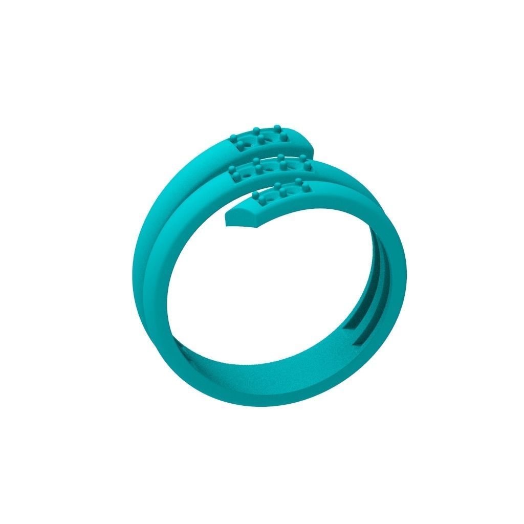 Women ring helix with gems 3dm stl CAD 3D print model_20