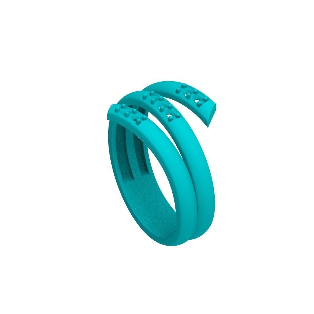 Women ring helix with gems 3dm stl CAD 3D print model_18