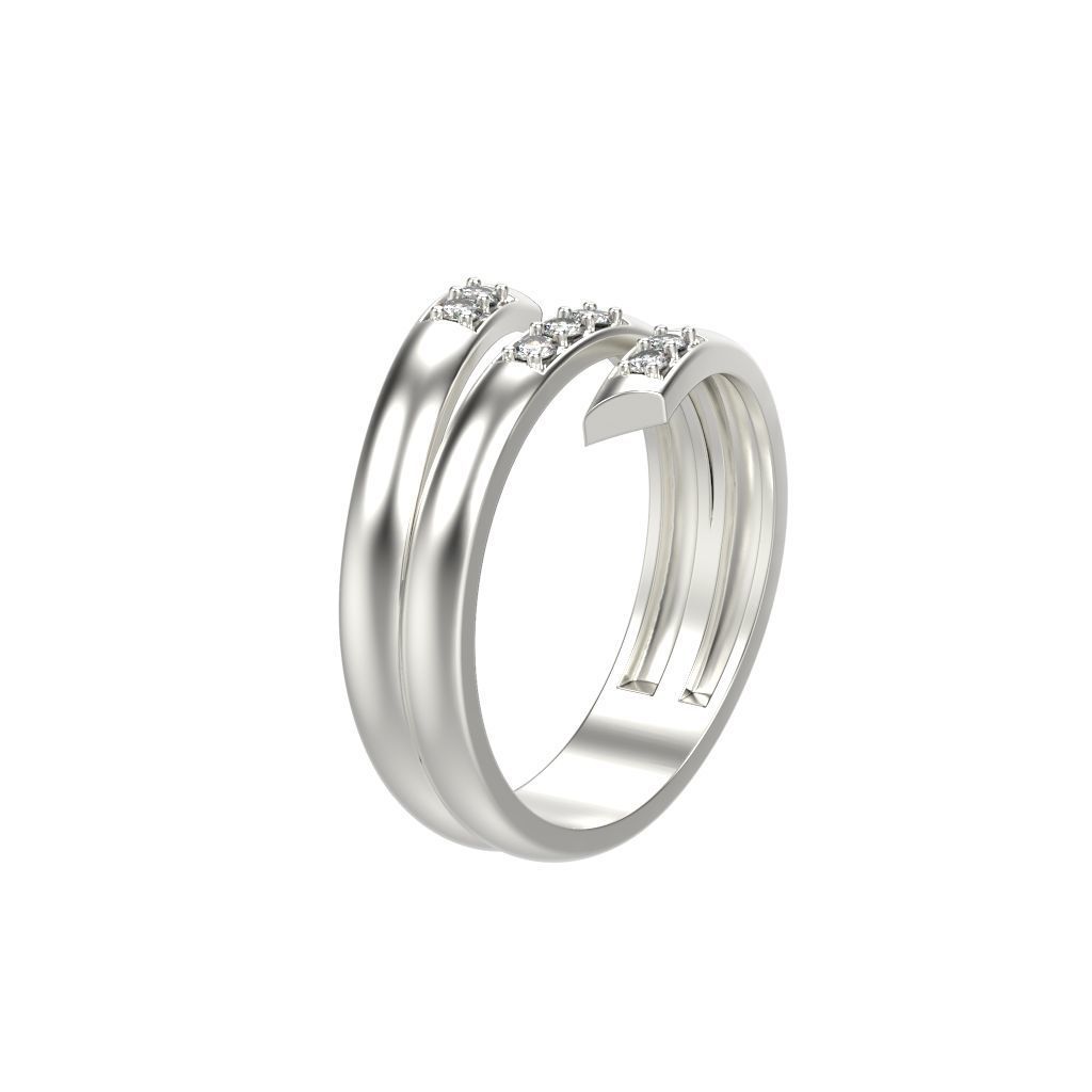 Women ring helix with gems 3dm stl CAD 3D print model_5