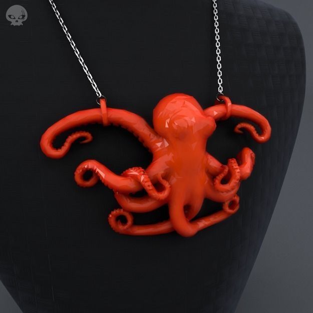 Polygon Octopus Pendant 3D print model_1