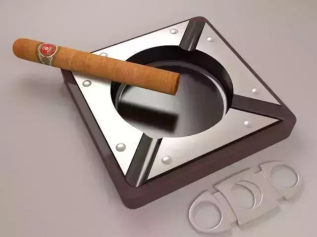 Ashtray cigar and cigar cutter