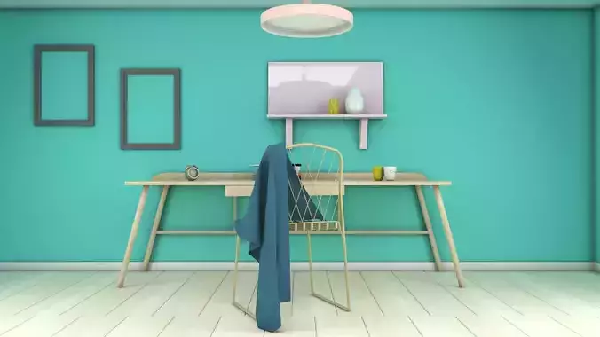 Modern Desk 3D Model 3D model