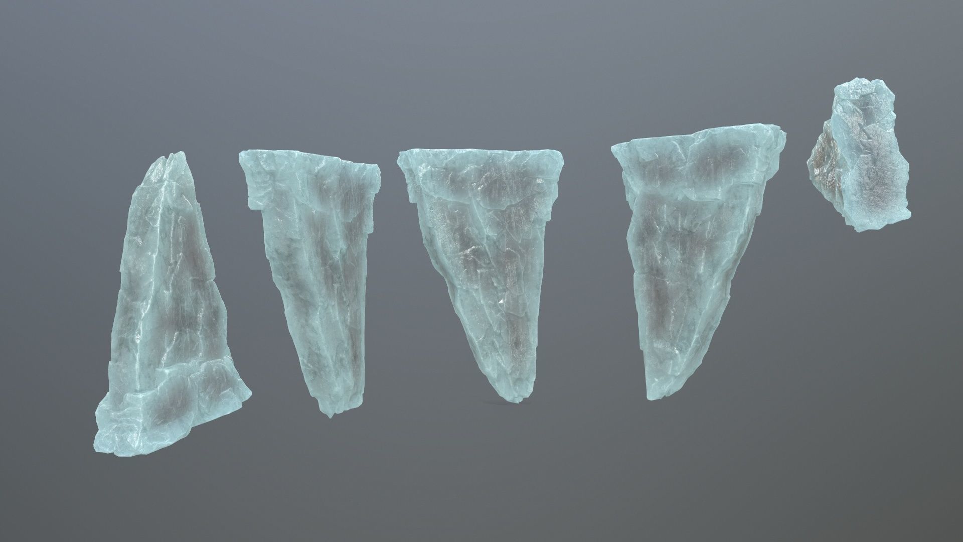 ice rocks Low-poly 3D model_6