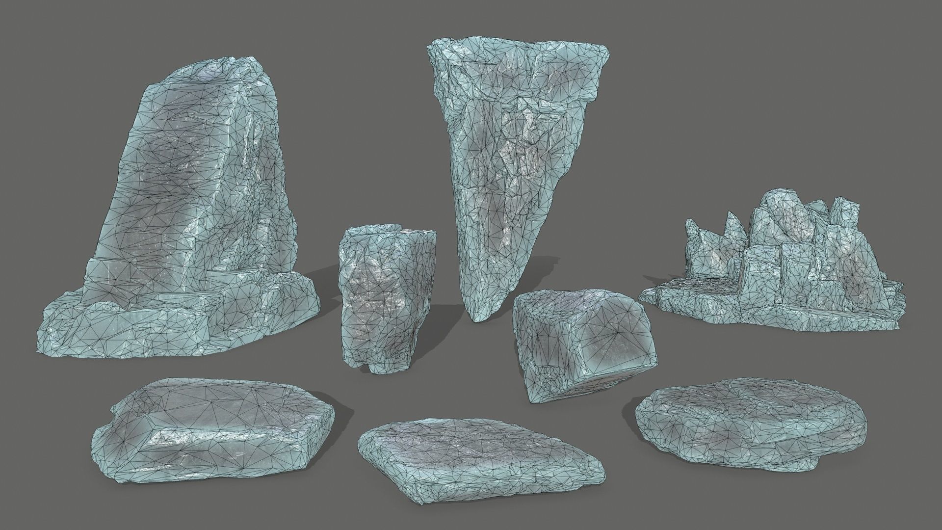 ice rocks Low-poly 3D model_14