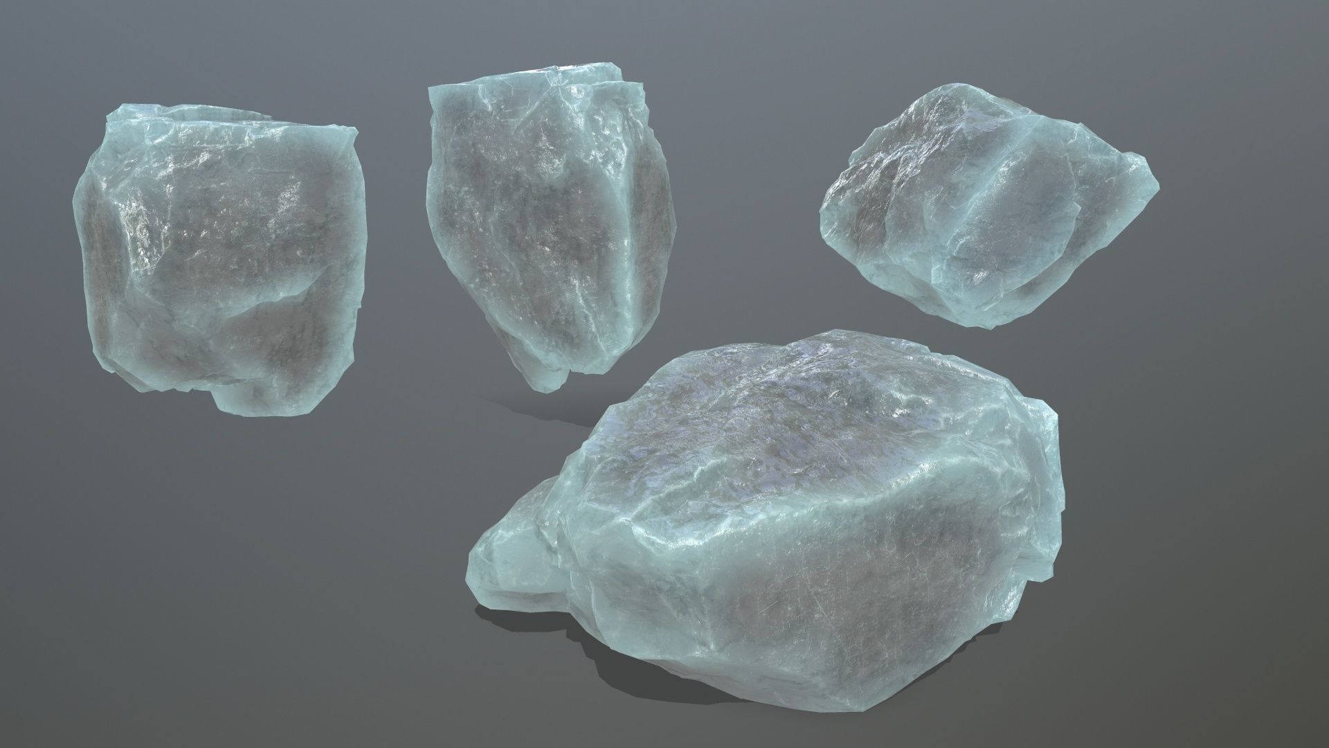 ice rocks Low-poly 3D model_1