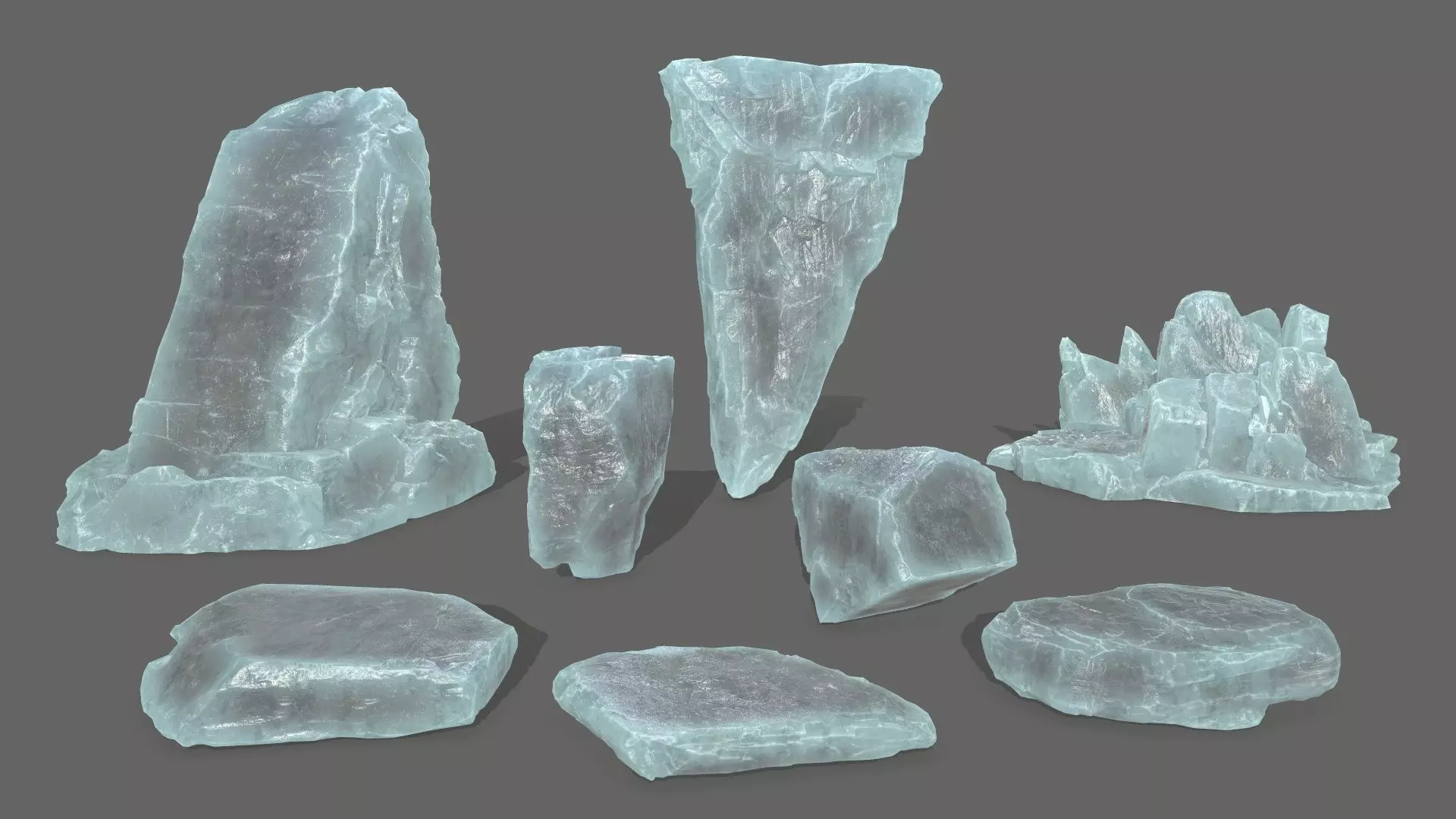ice rocks Low-poly 3D model_0