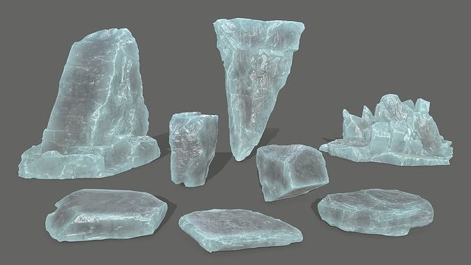 ice rocks Low-poly 3D model