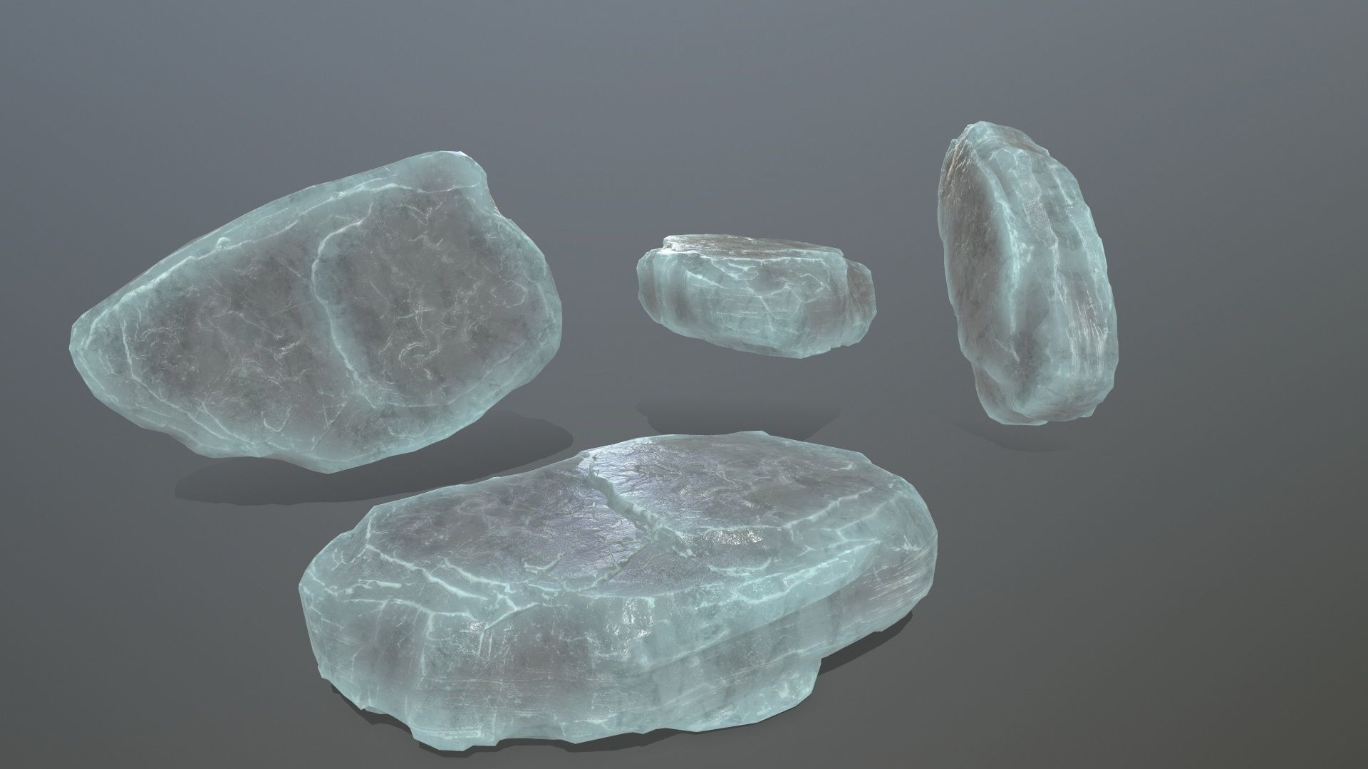ice rocks Low-poly 3D model_7