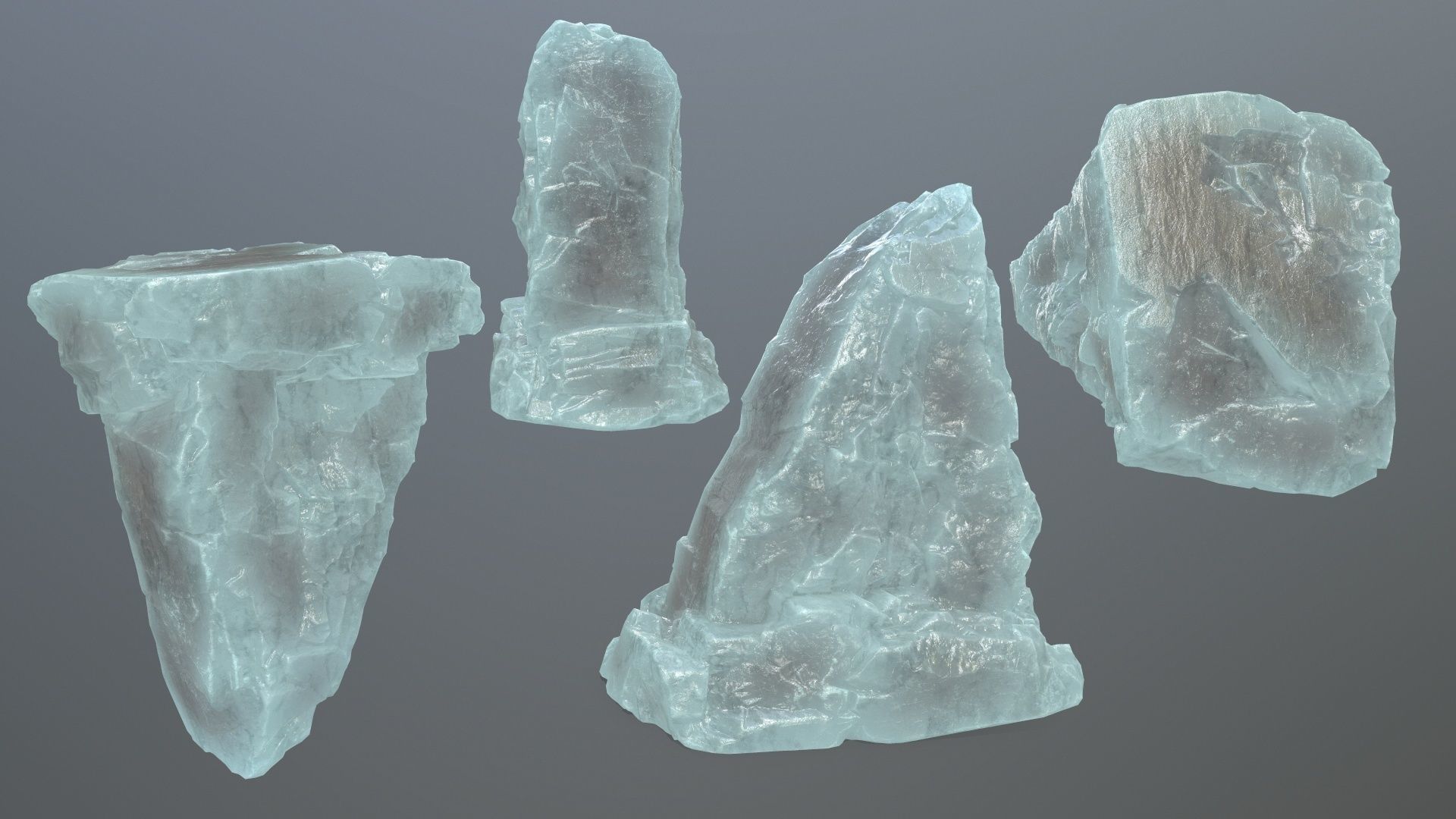 ice rocks Low-poly 3D model_3