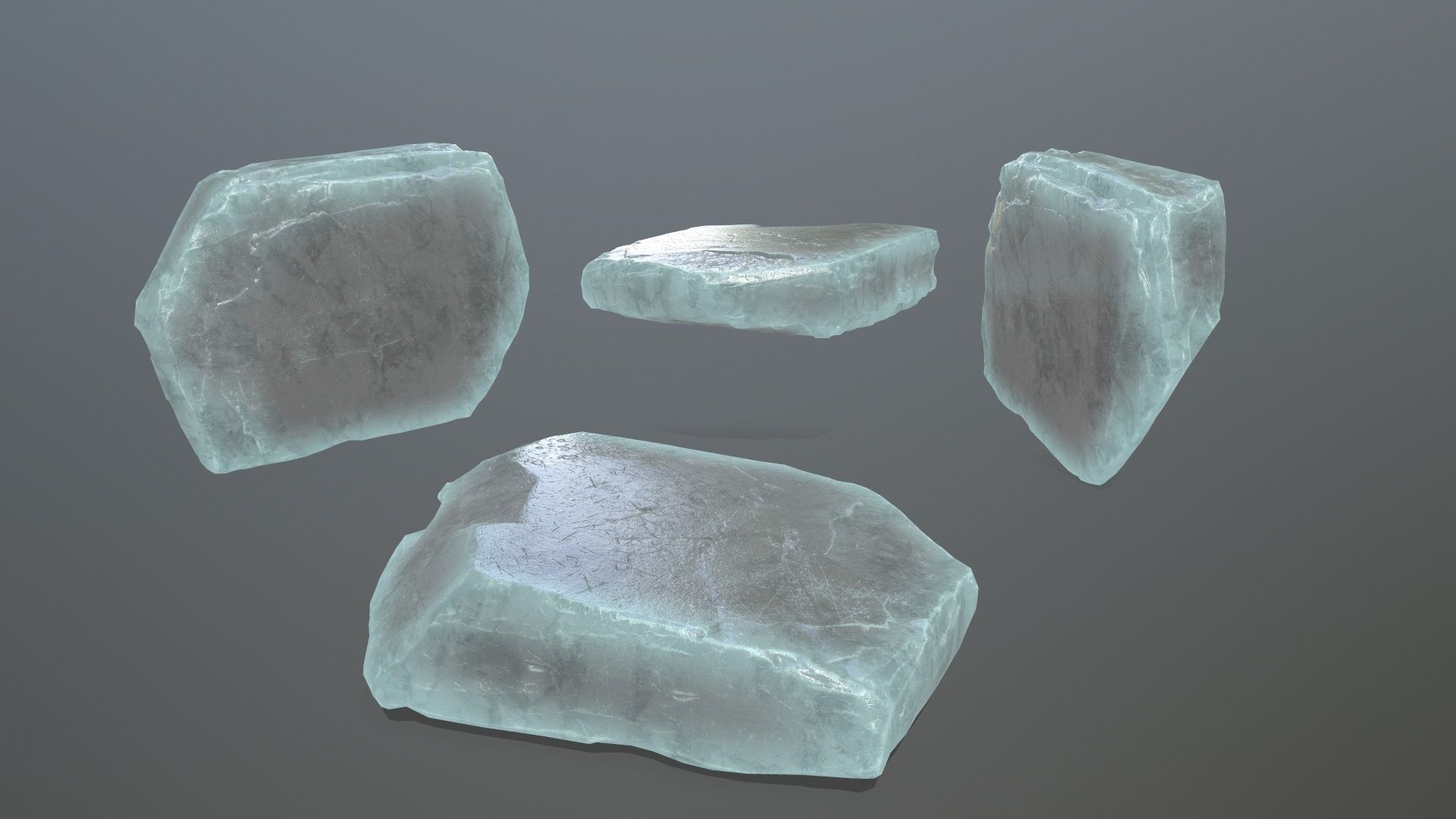 ice rocks Low-poly 3D model_4