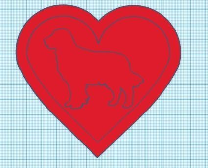 Dog heart  3D print model_1