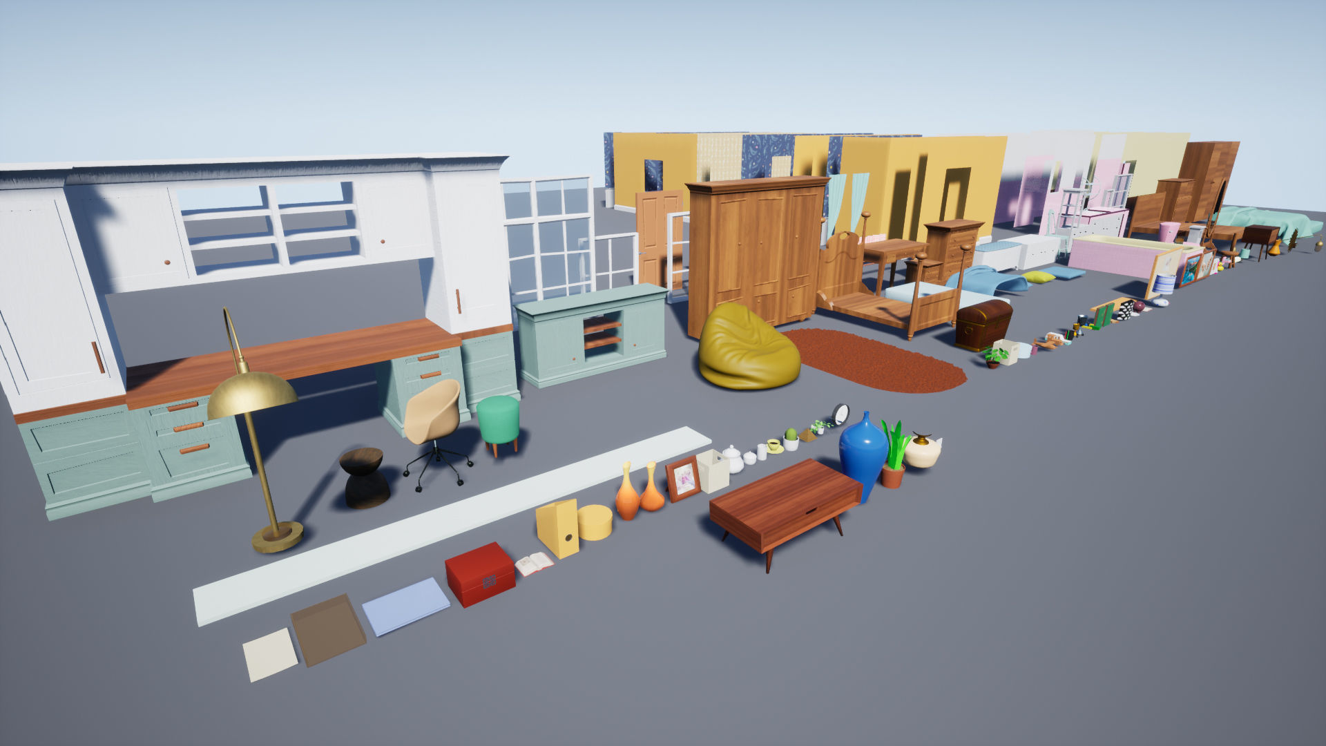 Cartoon House Vol 2 - Upper Floor - UE4 file only Low-poly 3D model_15