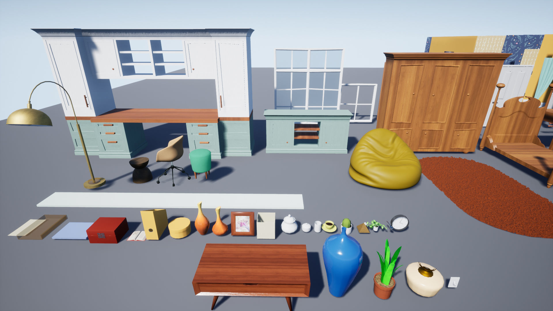 Cartoon House Vol 2 - Upper Floor - UE4 file only Low-poly 3D model_14