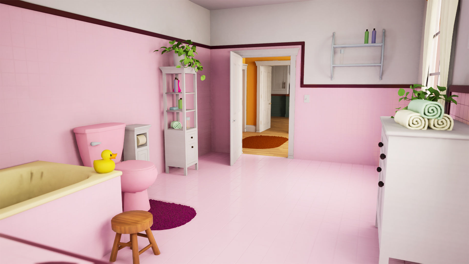 Cartoon House Vol 2 - Upper Floor - UE4 file only Low-poly 3D model_7