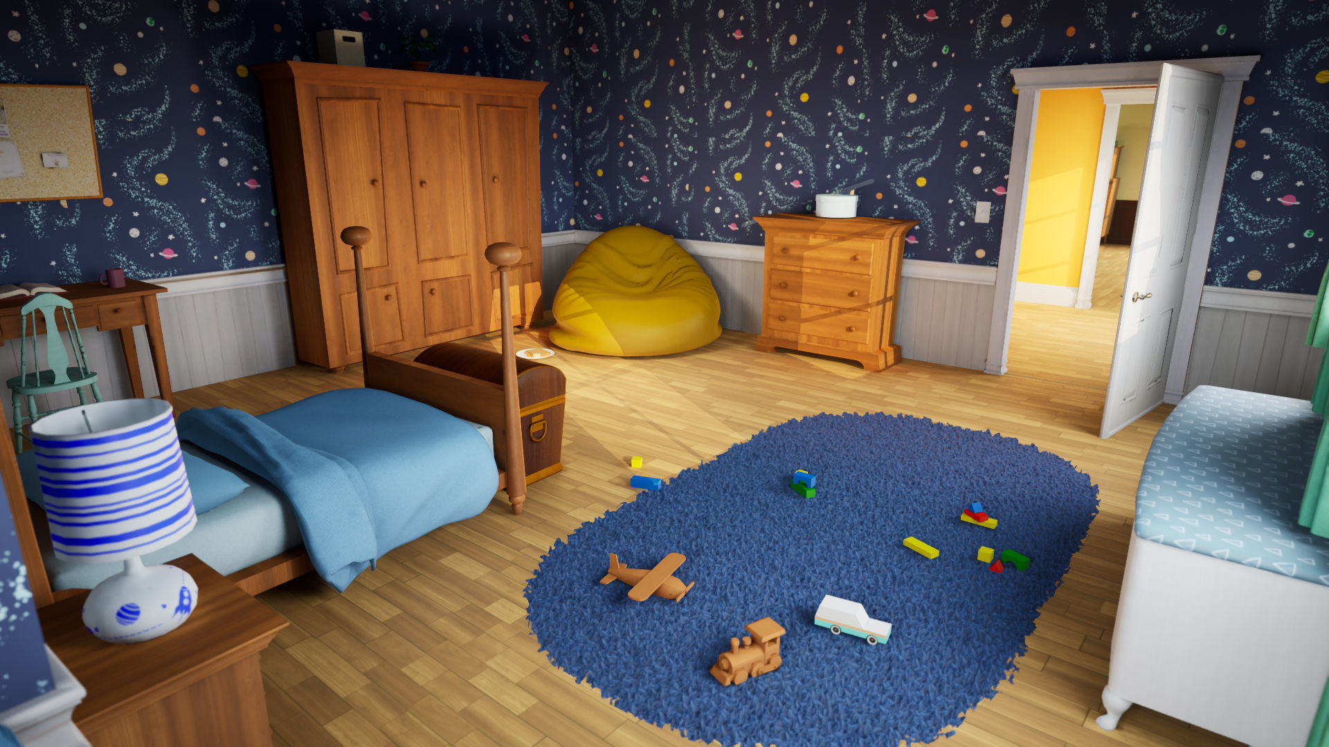 Cartoon House Vol 2 - Upper Floor - UE4 file only Low-poly 3D model_2