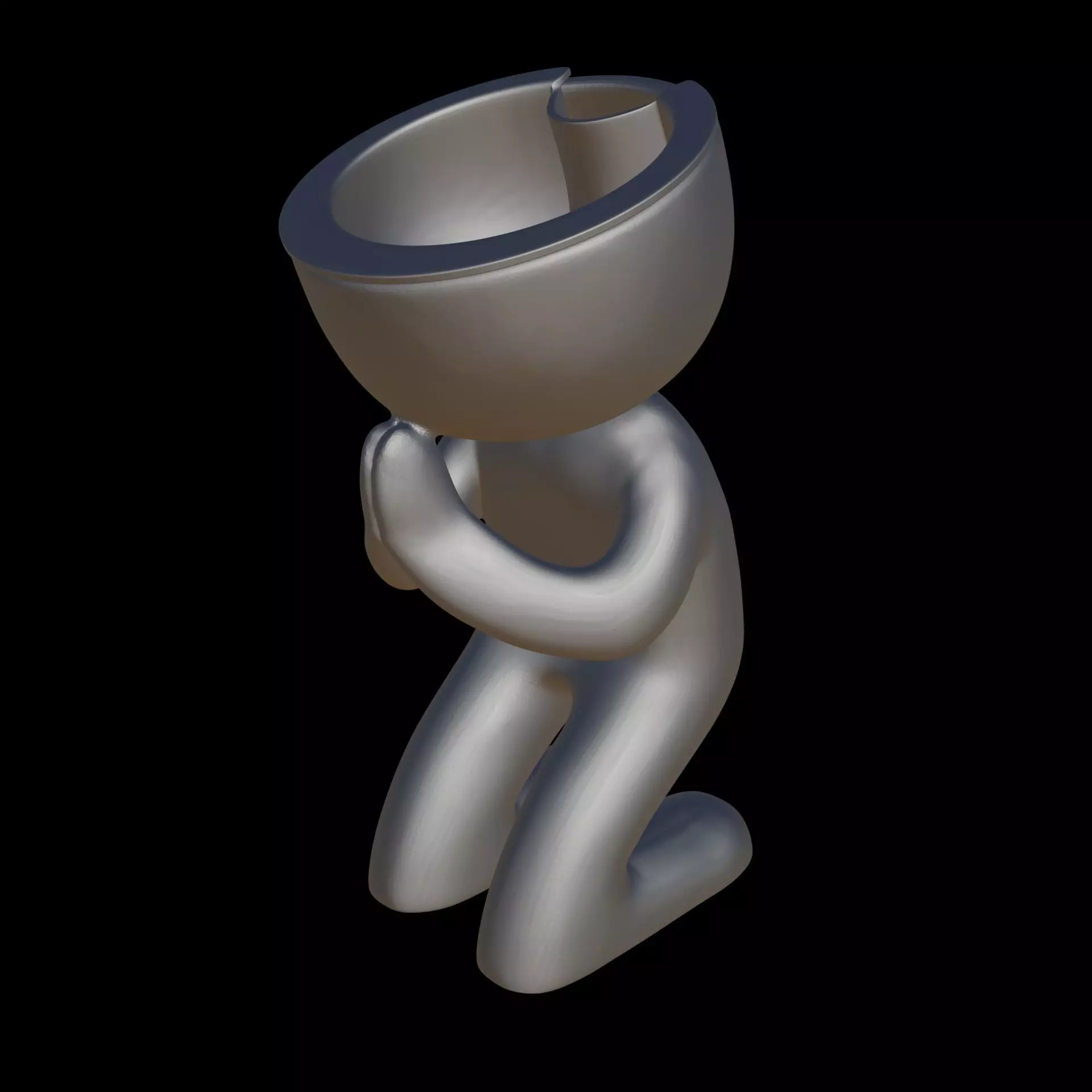 Praying Self-watering Succulent Planter 3D print model_0