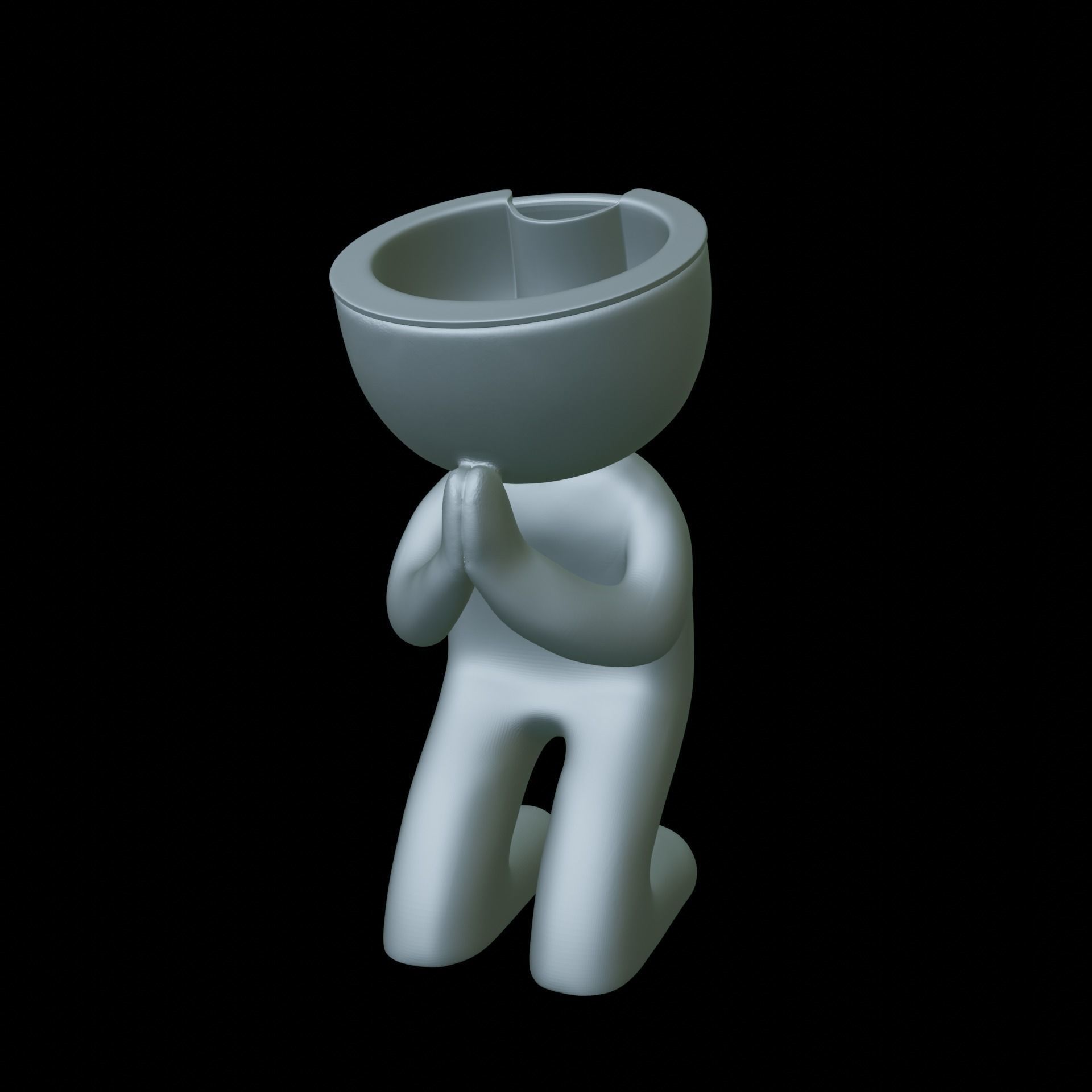 Praying Self-watering Succulent Planter 3D print model_11