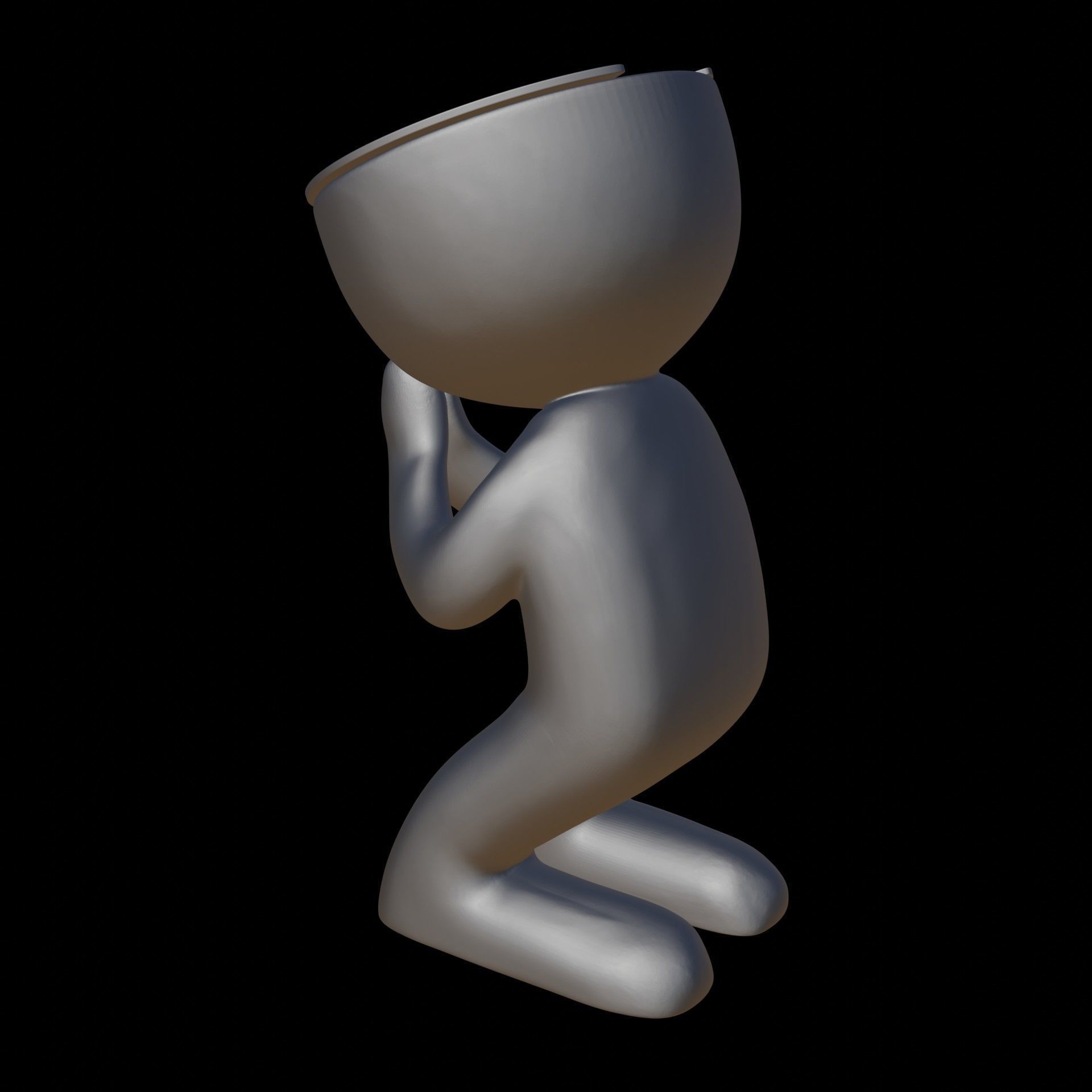 Praying Self-watering Succulent Planter 3D print model_9