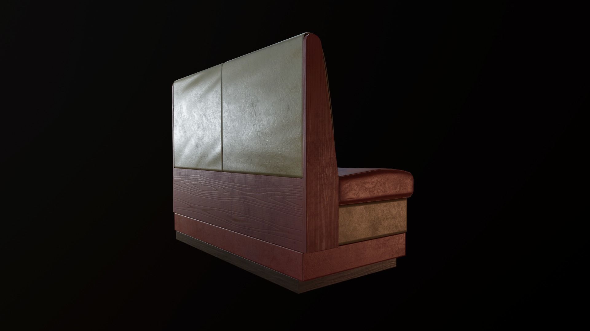 Retro cafe sofa varied colors included Low-poly 3D model_9