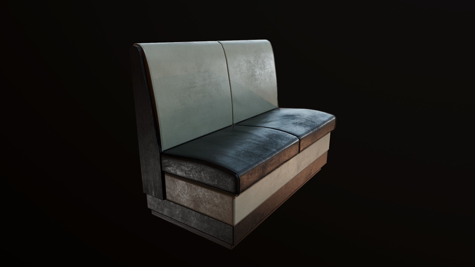 Retro cafe sofa varied colors included Low-poly 3D model_1