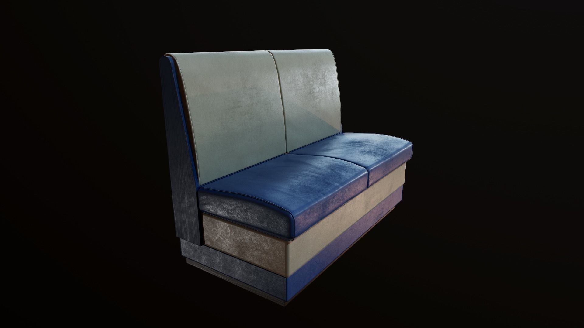 Retro cafe sofa varied colors included Low-poly 3D model_2