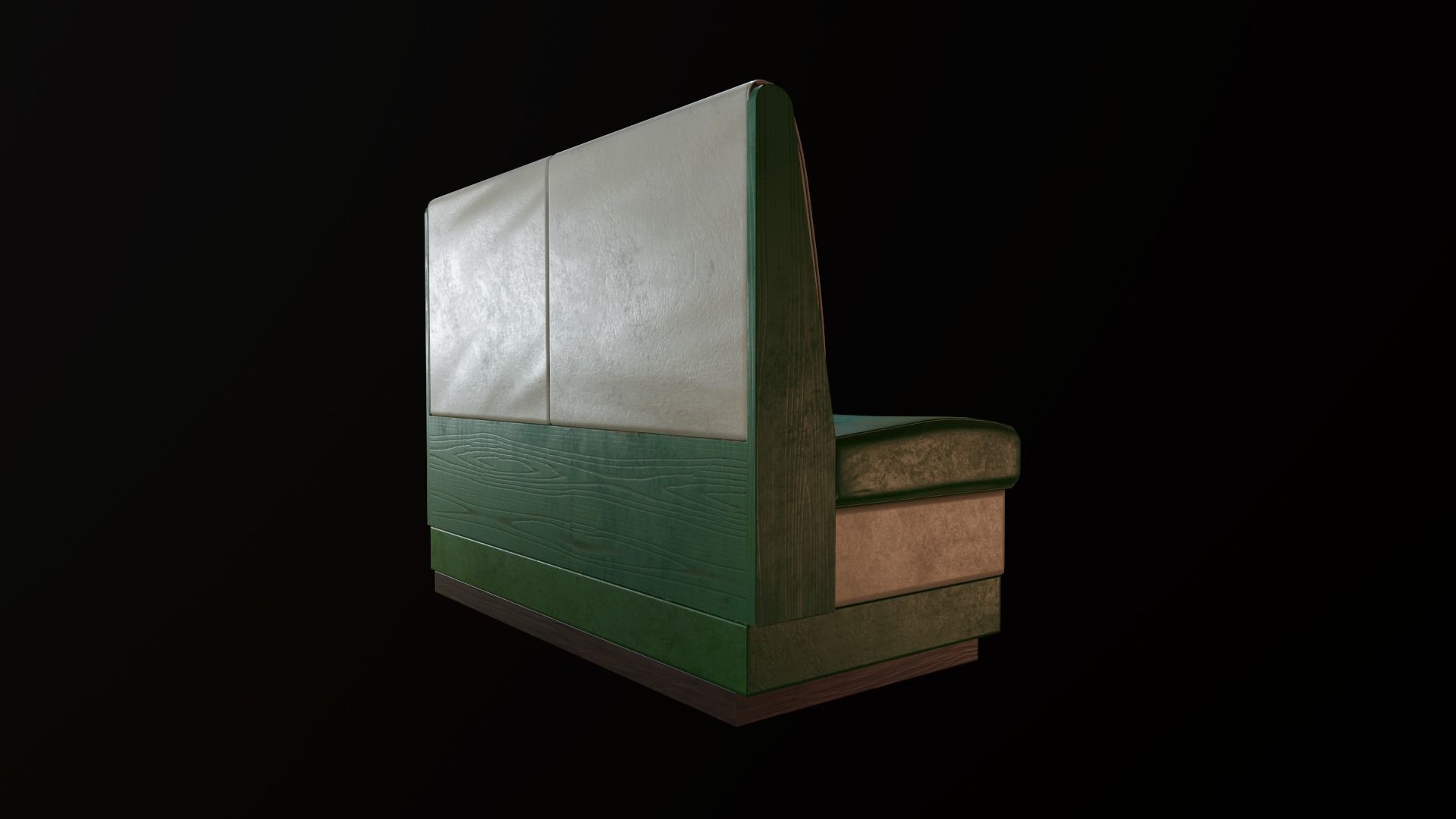 Retro cafe sofa varied colors included Low-poly 3D model_7