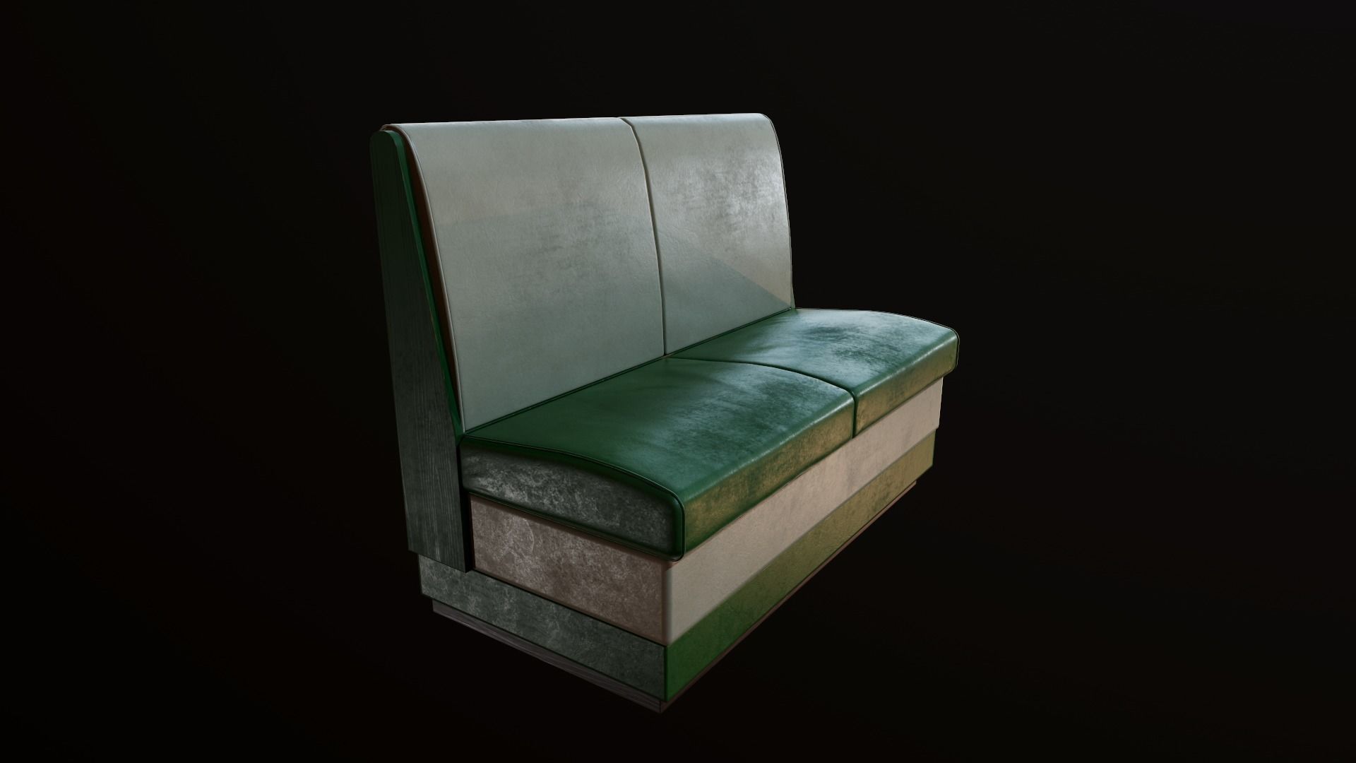 Retro cafe sofa varied colors included Low-poly 3D model_3