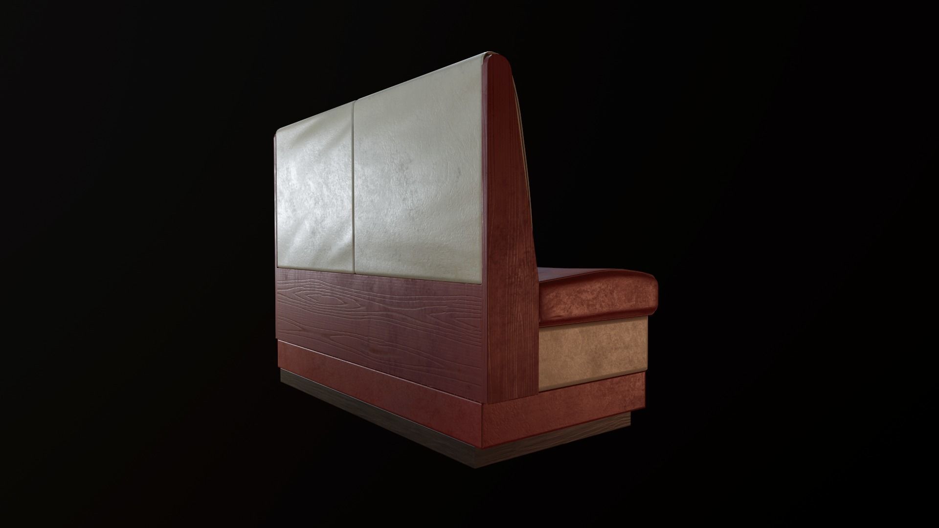Retro cafe sofa varied colors included Low-poly 3D model_8