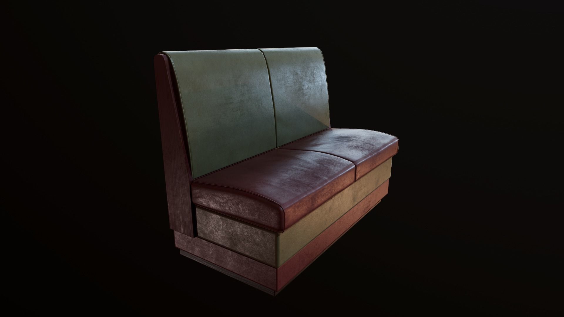 Retro cafe sofa varied colors included Low-poly 3D model_4