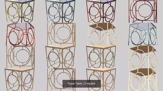 Glass Table 3D Model Collection