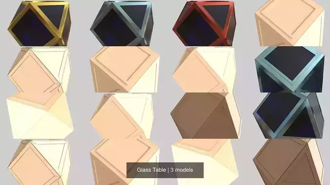 Glass Table 3D Model Collection