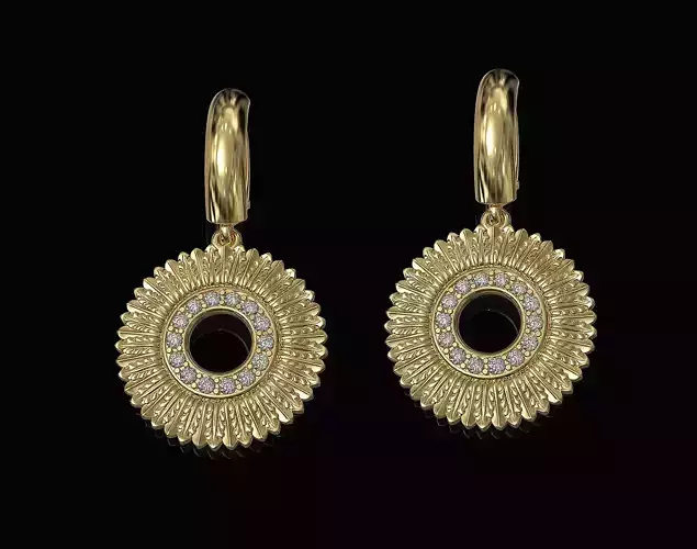 Circle of feathers earrings