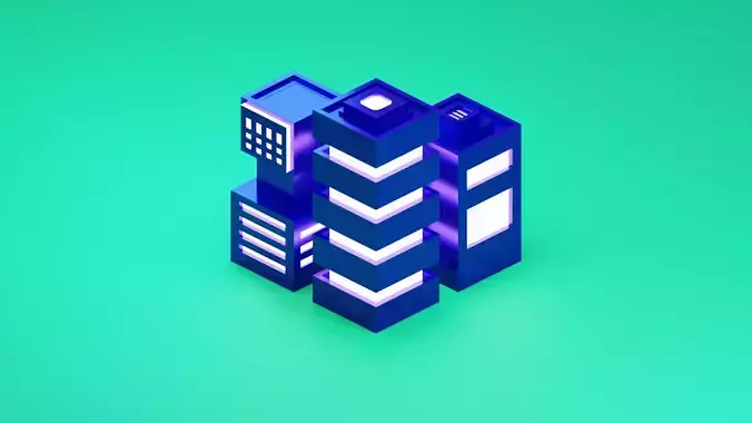 Low Poly building set of buildings