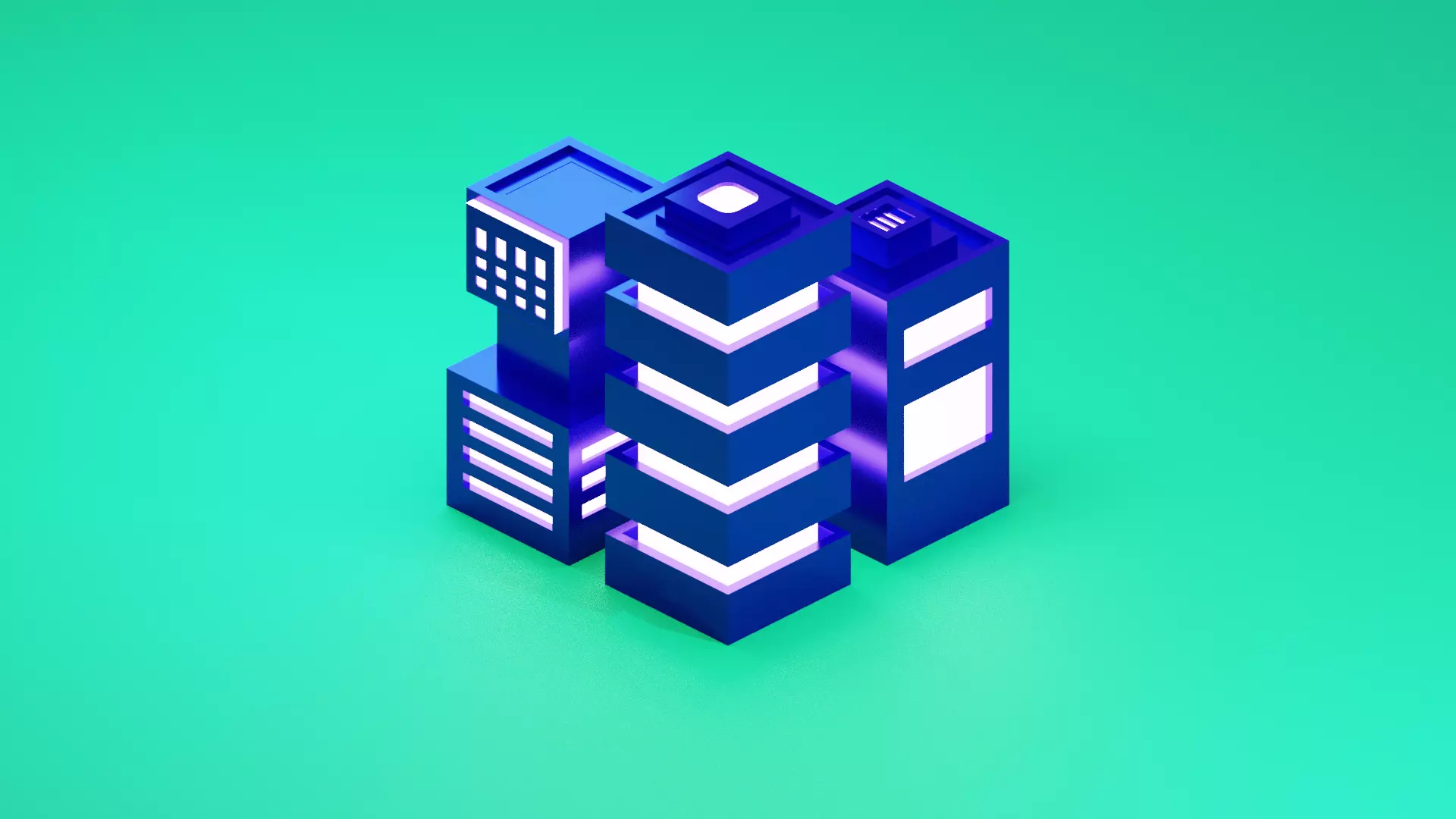 Low Poly building set of buildings Free low-poly 3D model