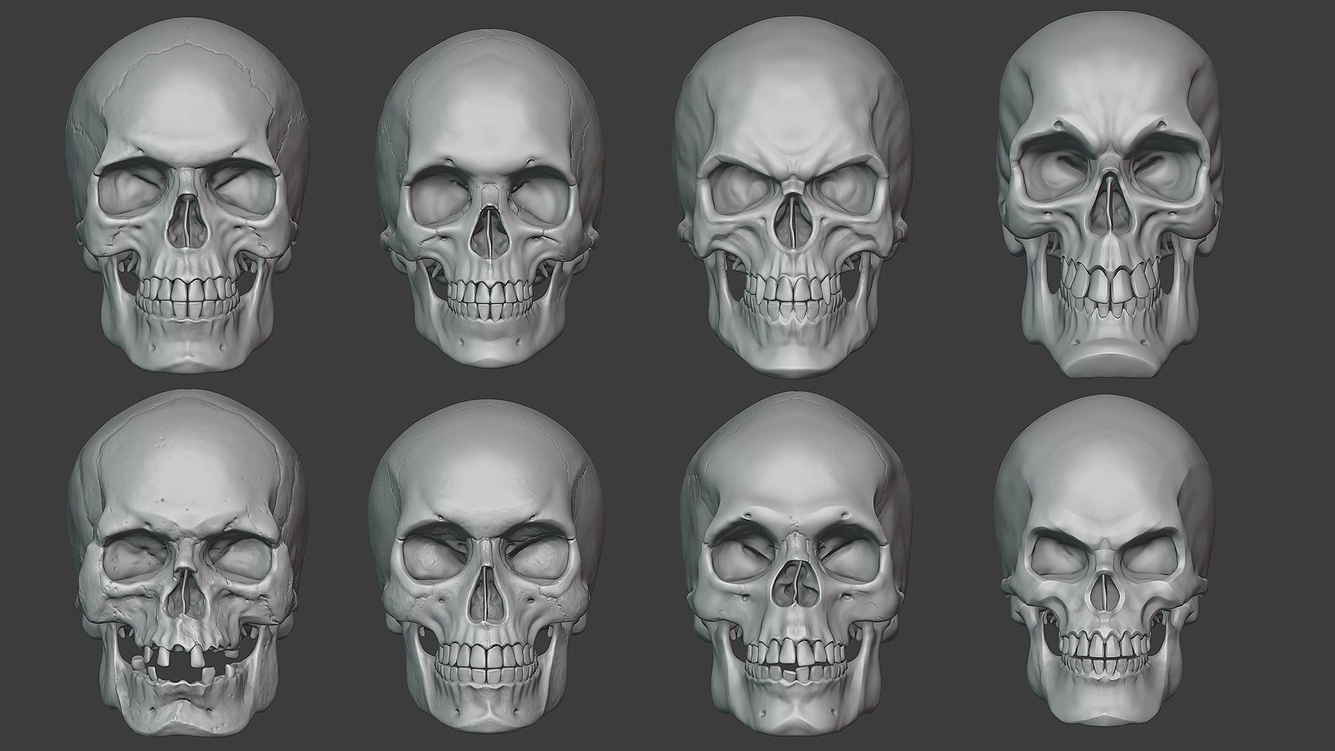 Skulls sculpt pack 3D model_2