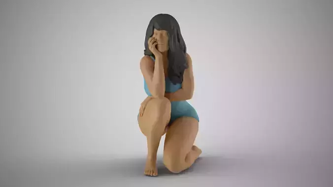 Sitting Woman Thinking 4