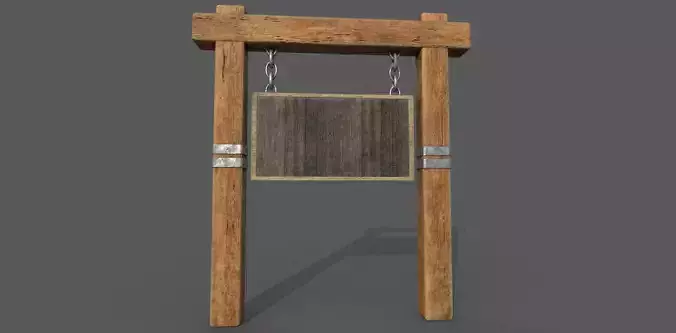 Medieval Signboard  3D model Low-poly 3D model