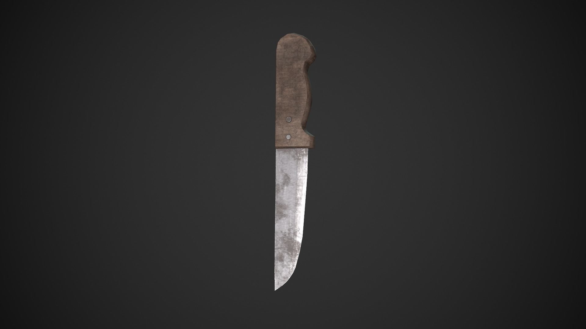 Dirty Old Kitchen Knife  Low-poly 3D model_2