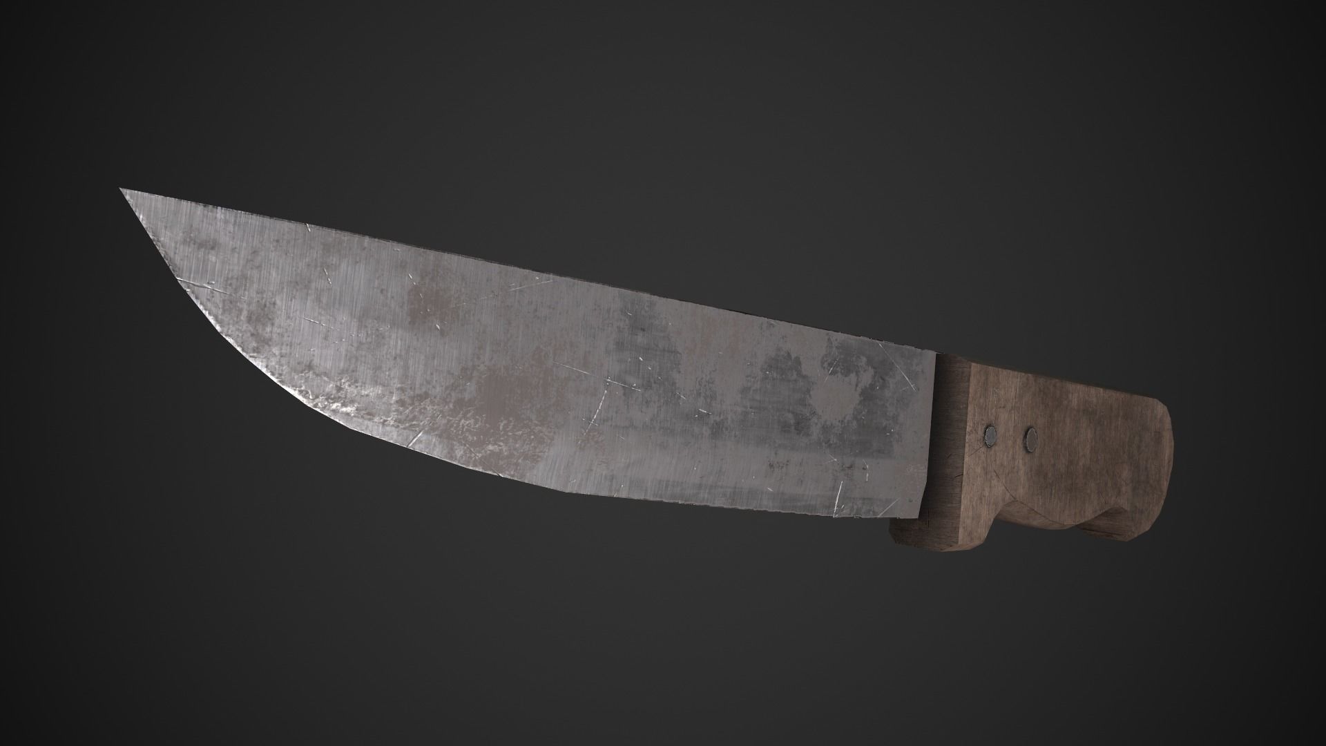 Dirty Old Kitchen Knife  Low-poly 3D model_7