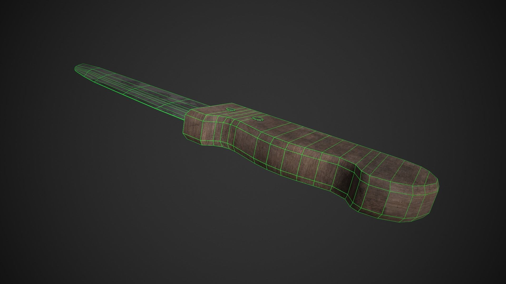 Dirty Old Kitchen Knife  Low-poly 3D model_12