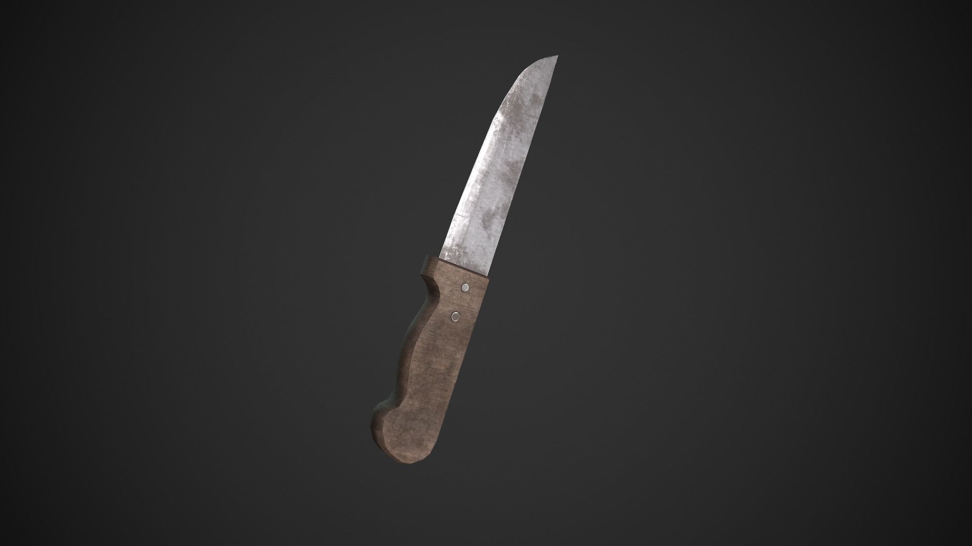 Dirty Old Kitchen Knife  Low-poly 3D model_10
