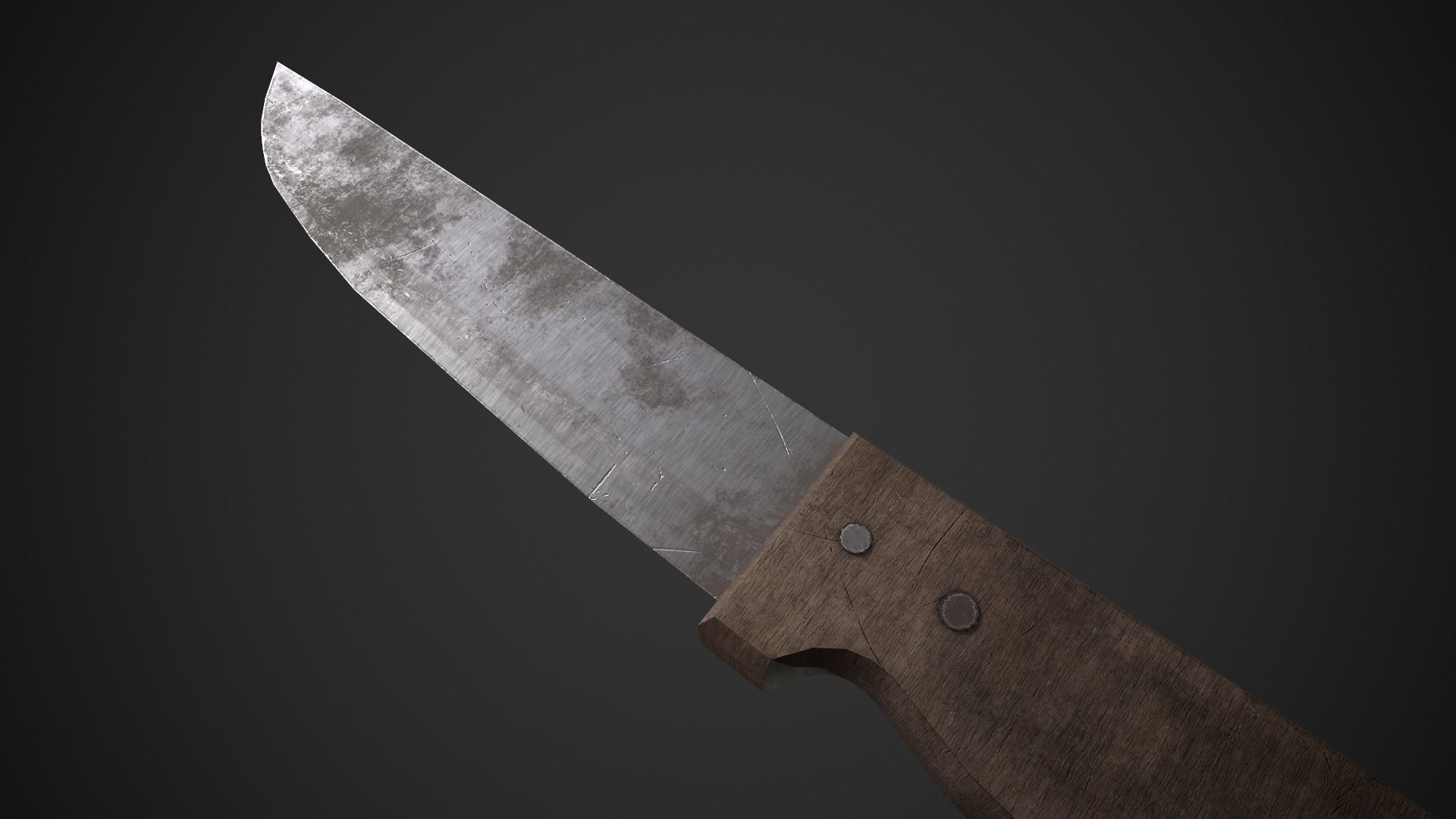 Dirty Old Kitchen Knife  Low-poly 3D model_5