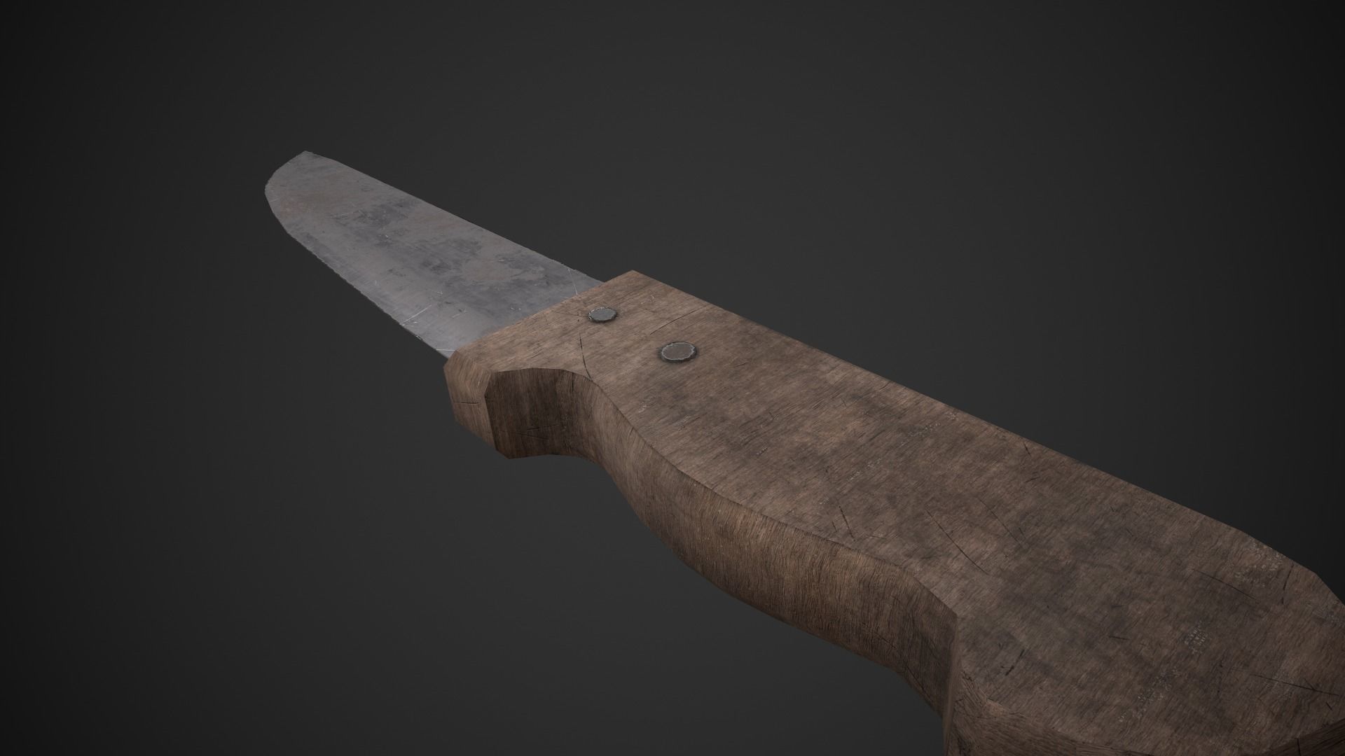 Dirty Old Kitchen Knife  Low-poly 3D model_8