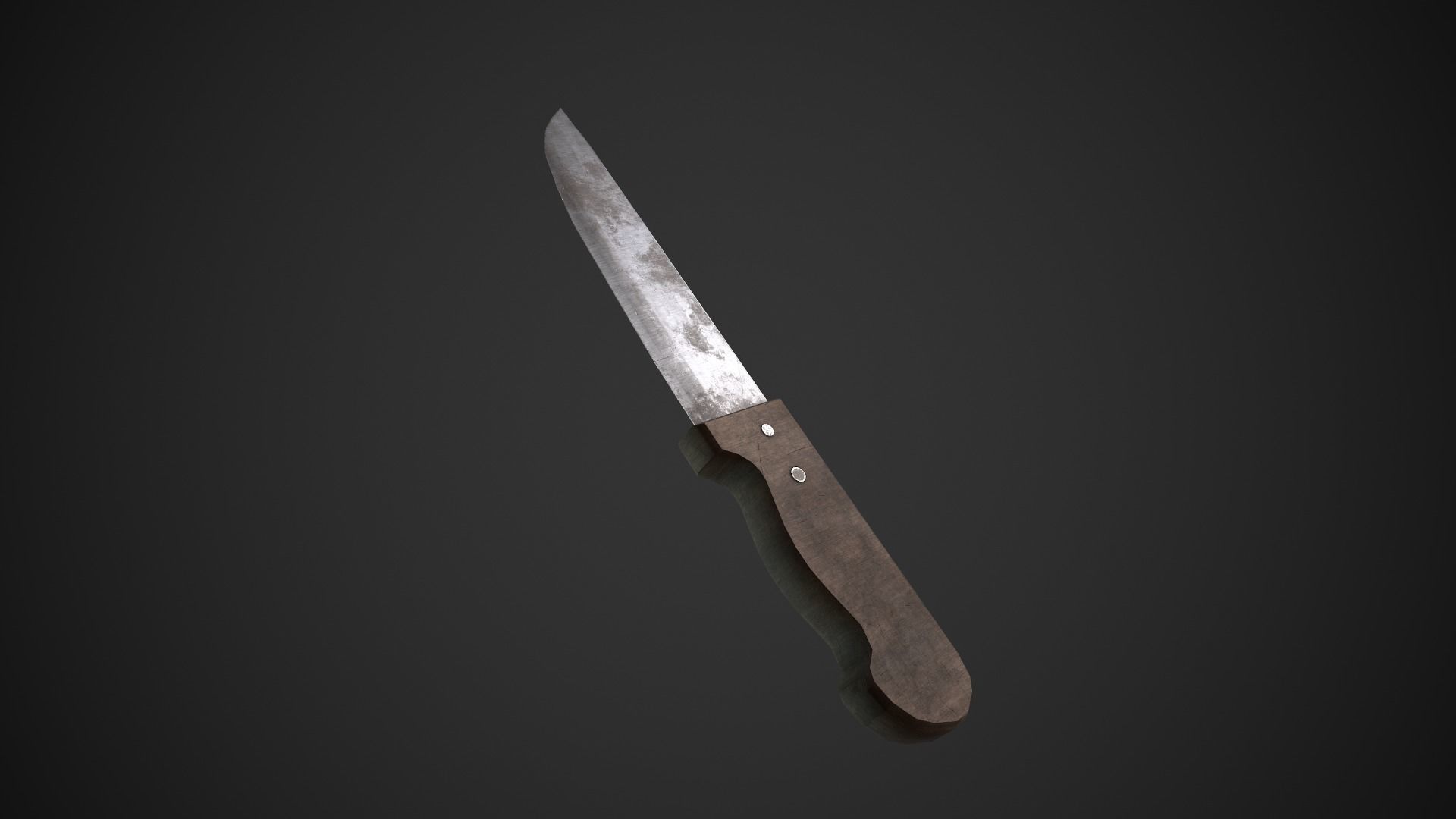 Dirty Old Kitchen Knife  Low-poly 3D model_4