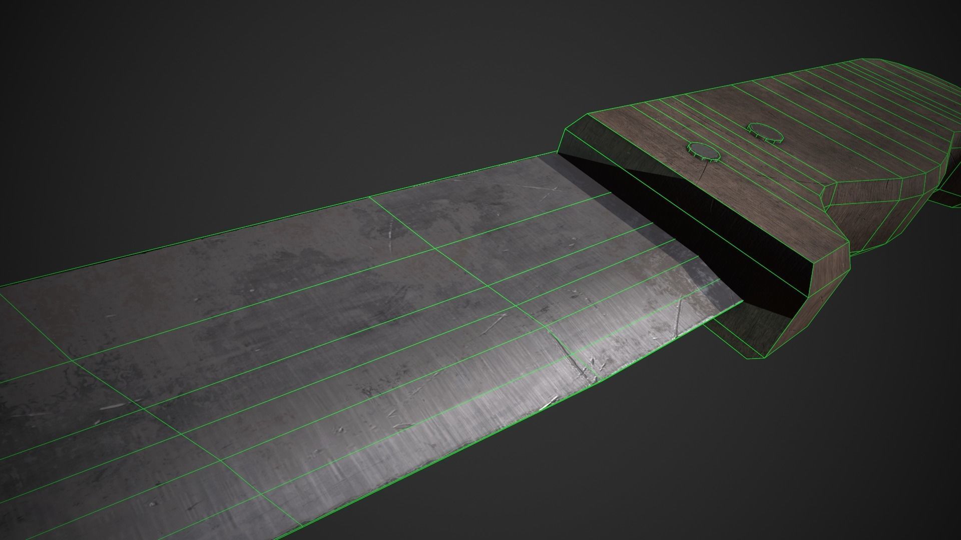 Dirty Old Kitchen Knife  Low-poly 3D model_11