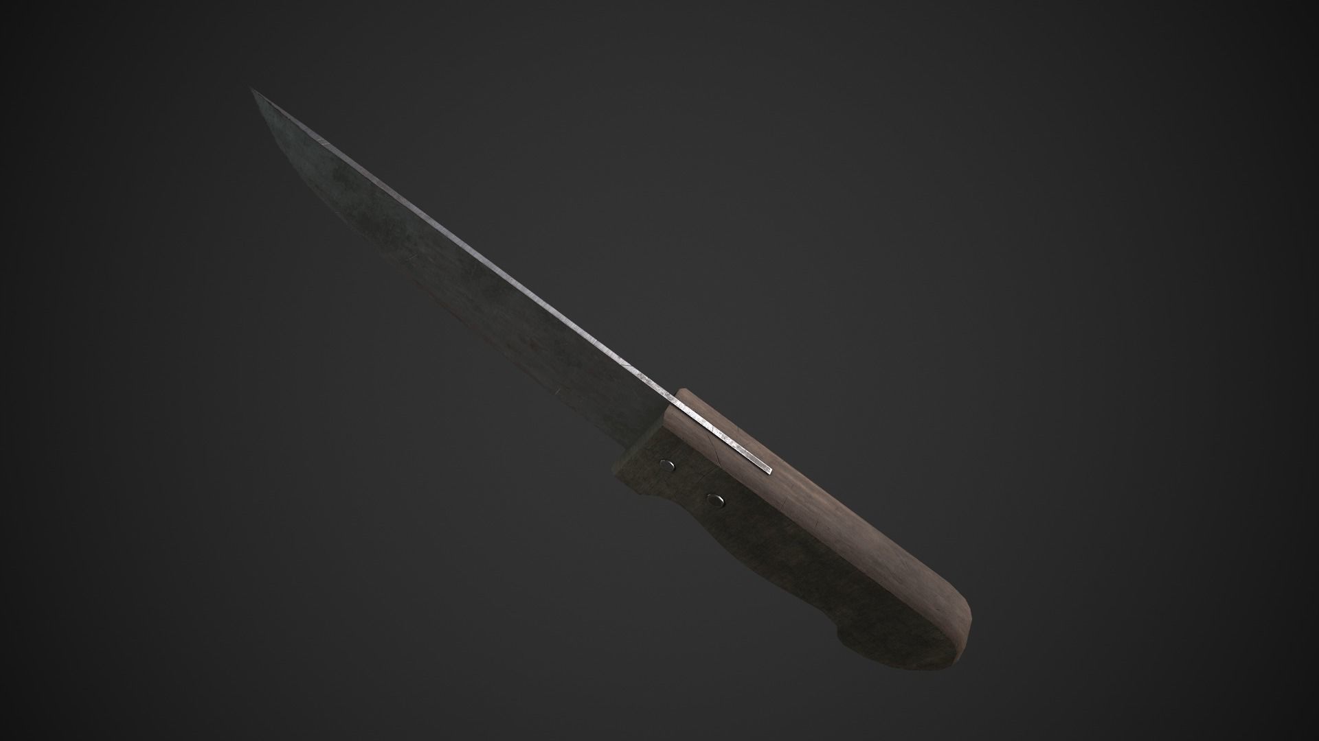 Dirty Old Kitchen Knife  Low-poly 3D model_6