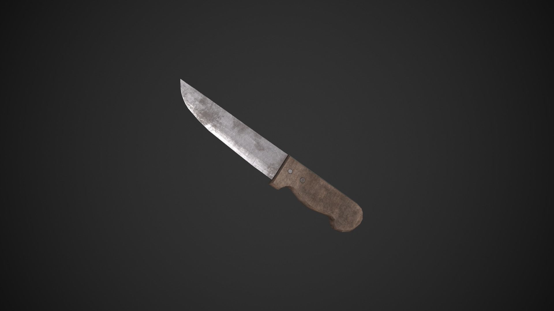 Dirty Old Kitchen Knife  Low-poly 3D model_9