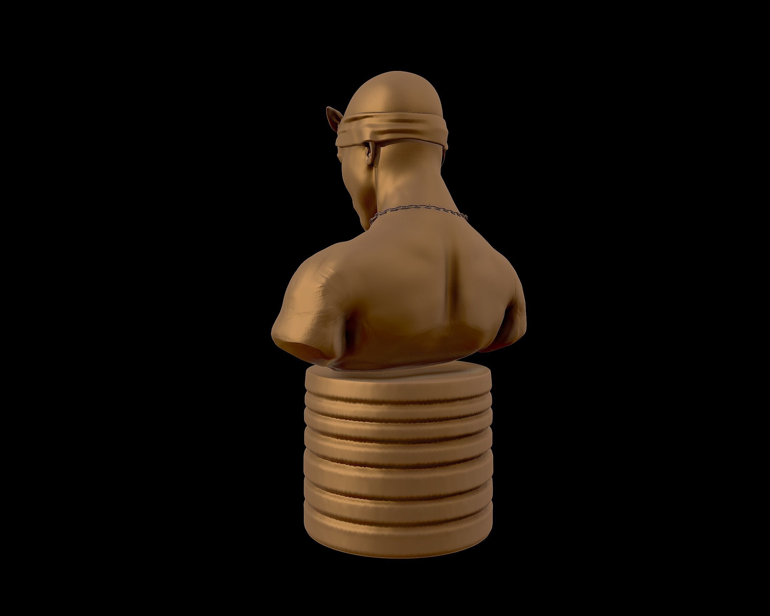 Tupac Shakur 3d portrait sculpture 3D print model_10