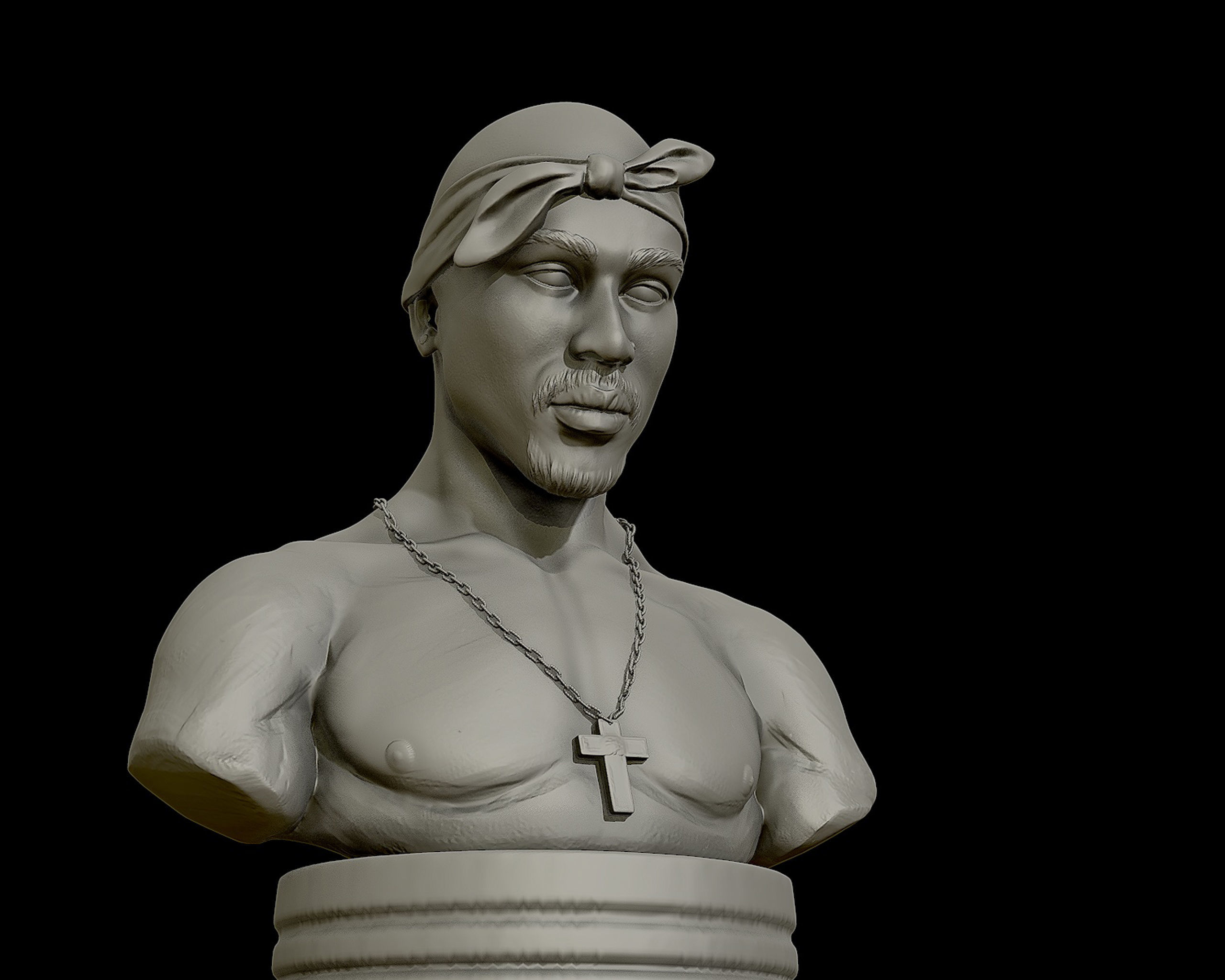 Tupac Shakur 3d portrait sculpture 3D print model_2